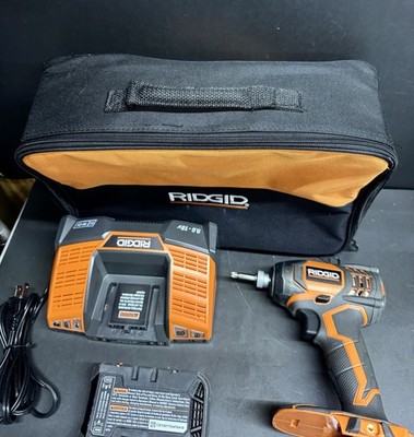 Rigid RIDGID R86034 18-Volt 1/4 in. w/ Battery, Charger and Bag | eBay