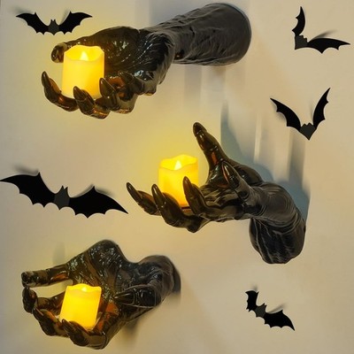 Halloween Decorations Indoor Gothic Decor: Pack of 3 Wall Mounted Creepy Reac...