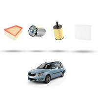 Hoffcar Set Service - 4 Filter FüR Skoda Roomster 1.9 Tdi 77Kw Von 2006