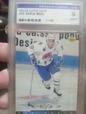 1993-94 Joe Sakic upper deck 100 point club mint 9