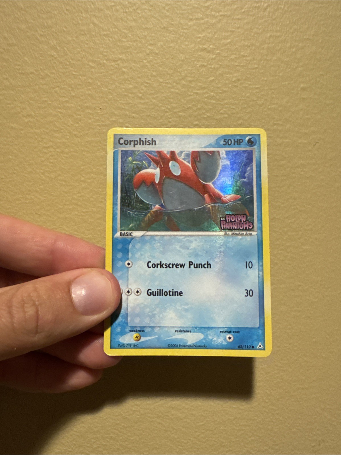 Corphish 62/110 Stamped Reverse Holo Vintage Pokemon Card