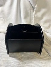 Rotating Desk Organizer TV Remote Control Caddy Black Plastic 7x7