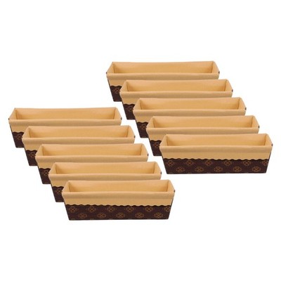 10pcs Paper Loaf Pans for Baking: Reusable Rectangular Bread Baking Molds -
