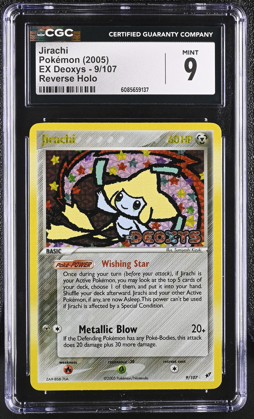 CGC 9 MINT Jirachi 2005 EX Deoxys 9/107 Reverse Holo STAMPED Pokemon Card