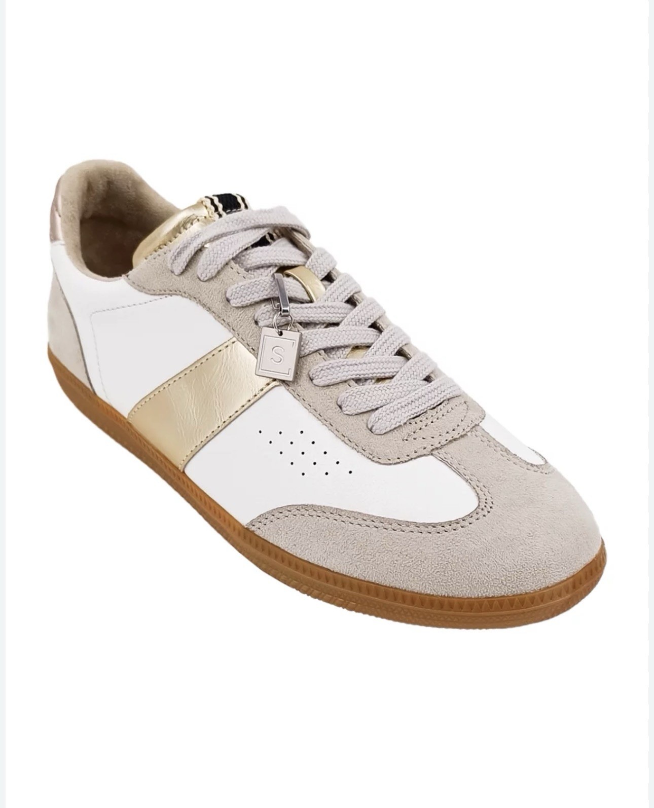 Women's ShuShop Gold Sneakers Sydney Tennis Shoes Leather & Suede Size 9