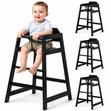 4-Pack Wooden Baby High Chair -Stack-Able Solid Wood Feeding Seats, with Commerc