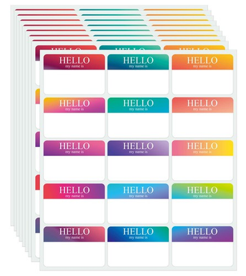 #ad 345 Pcs Name Tags Rainbow Sticker Hello My is 345 packs Colorful $13.07