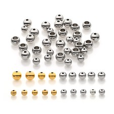 Stainless Steel Spacer Beads for Jewelry Making Ball Round Mixed Sizes 200pcs