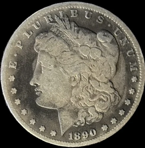 1890-CC Morgan Silver Dollar $1, Very Good VG