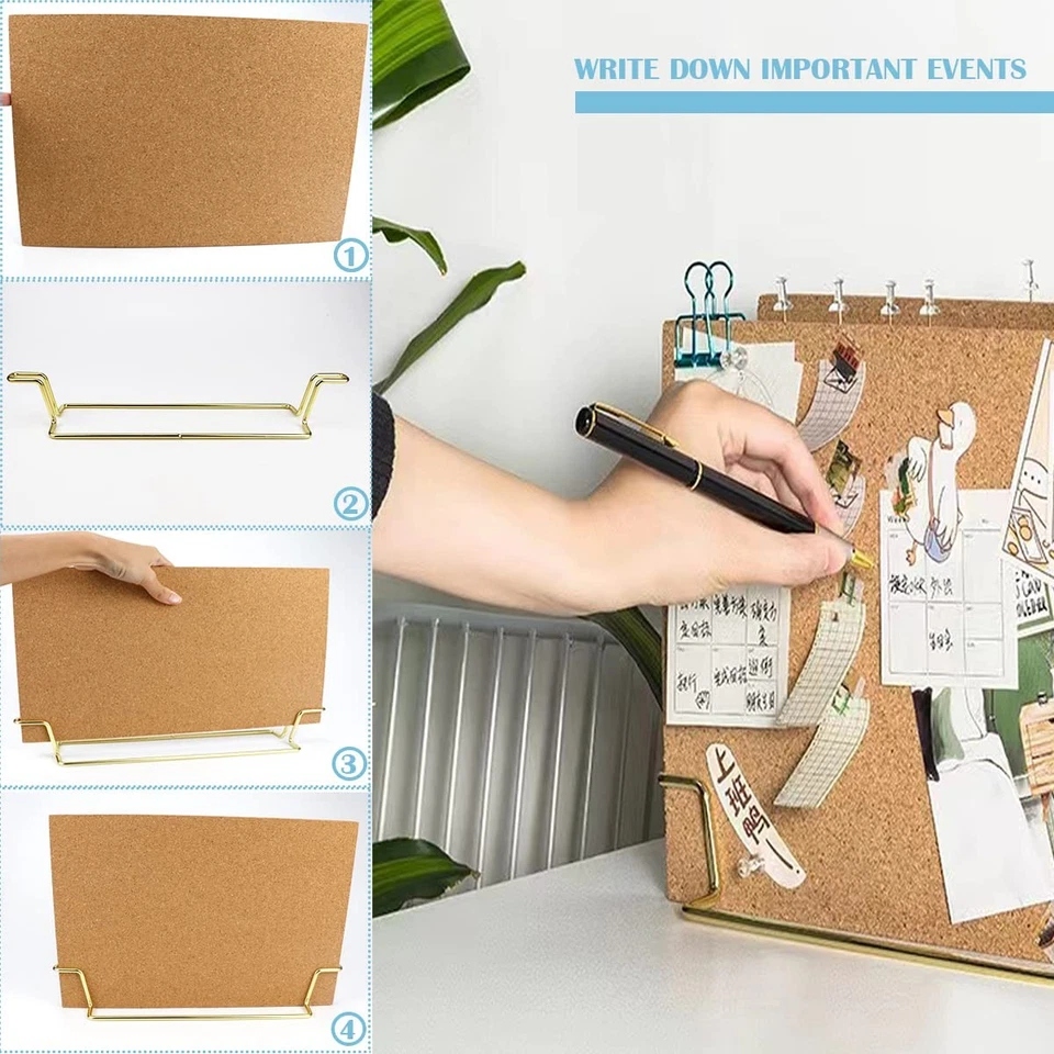 Cork Board Bulletin Board with Stand Desktop Double Sided Message Memo Pictur... - Image 4 of 4