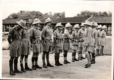WW2 Lieutenant Creer Lancashire Fusilier Troop Inspection India Photo 6x4.5 In