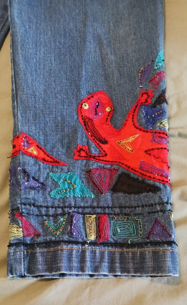 Chico's Design High Waisted Patchwork Embroidery … - image 5