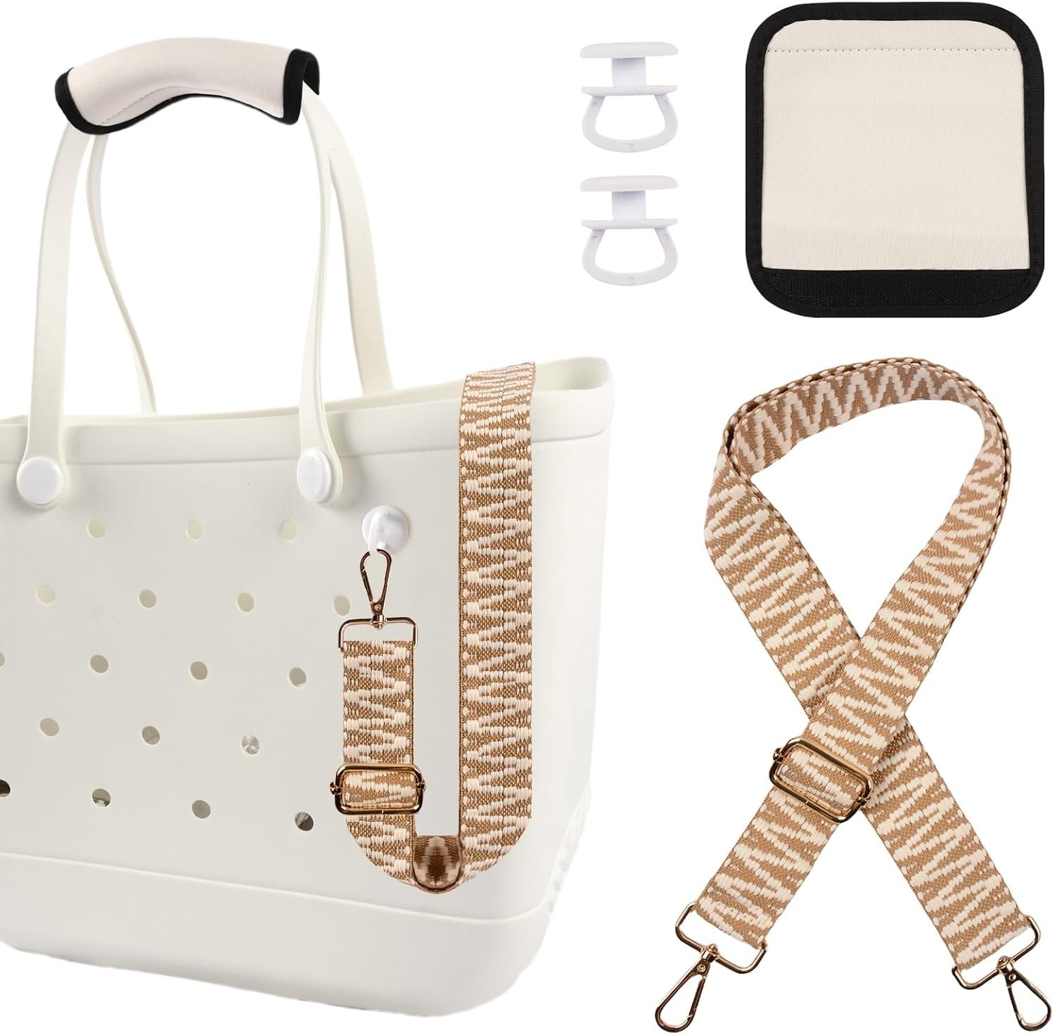 Adjustable Crossbody Strap For Bogg Bag – Hands-Free Shoulder Strap Boho Brown