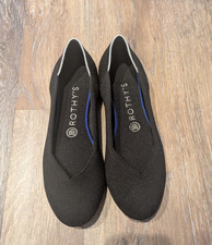 EUC ROTHYS Black Size 8W Round Toe Ballet Flat 100 Washable Pre-Owned