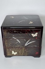 JAPANESE 3 TIER LACQUERWARE BENTO BOX STORAGE BOX. 430
