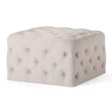 Maven Lane Henry Traditional Ottoman in Dove Fabric Upholstery (Open Box)
