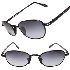 Deadstock 90s Vintage Eclectic Hippie Old School Black Rectangle Sunglasses