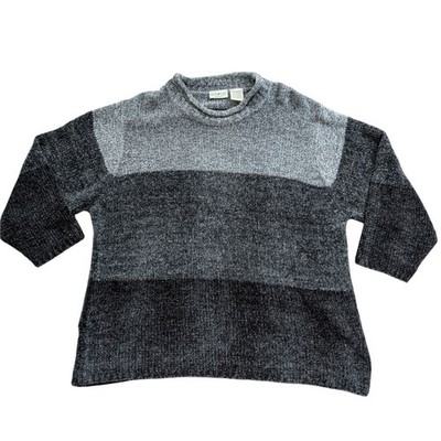 White Stag Gray Color Block Chunky Knit Sweater Size 22W/24W