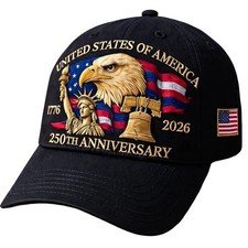 America 250th Anniversary BLACK Cap 1776 2026...