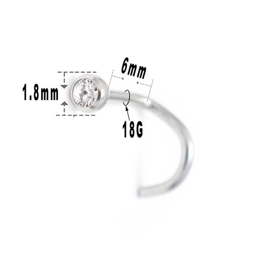 Wholesale Lot 200PCS 18G Nose Rings Stud Screw Surgical Steel Clear CZ Gem Jewel - Picture 4 of 12