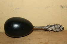 Antique Sterling Silver Repousse Handle Sock Darning Egg Sewing Mending Tool