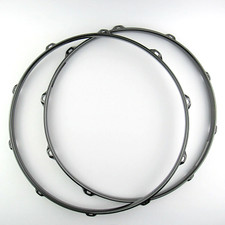 2 NEW 14" Snare Drum Hoops 10 Lug 3MM Black Nickel 1 Batter 1 Snare
