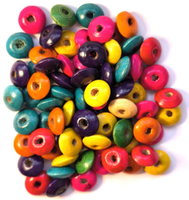 200 Holzperlen 14Mm X 6Mm Perlen Bunt Zum Basteln AuffäDeln Bastelperlen Abakus