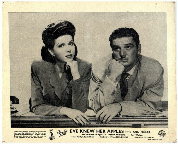 Eve Oakland Mall Knew Her Apples 1945 original Wil 8x10 Miller lobby Finally resale start card Ann
