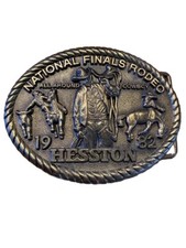 Hesston 1982 NFR 8th Edition National Finals Rodeo Western Belt Buckle