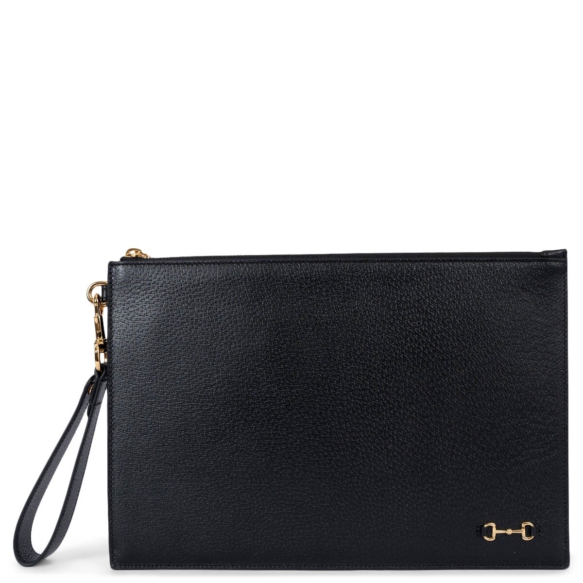 69761 auth GUCCI black leather 1955 HORSEBIT Wristlet Zip 69761 auth GUCCI black leather 1955 HORSEBIT Wristlet Zip