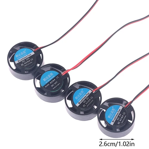 1Pc Notebook Micro Cooling Fan 25.5x10mm 5/9/12/24V Round Mini For Led Lamps
