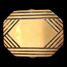 1970s Southwestern Geometric Lines Pattern Hippie Vintage Belt Buckle