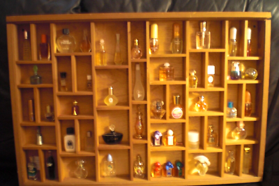 Wood Mini Fragrance Wall Display Case Storage with Glass Front 25 x