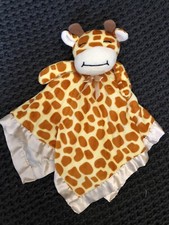 Giraffe Baby Security Blanket Plush Lovey Soft Satin Trim