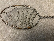 Vintage Kitchen Utensil Wood Handle Wire Whisk Spoon Strainer Primitive