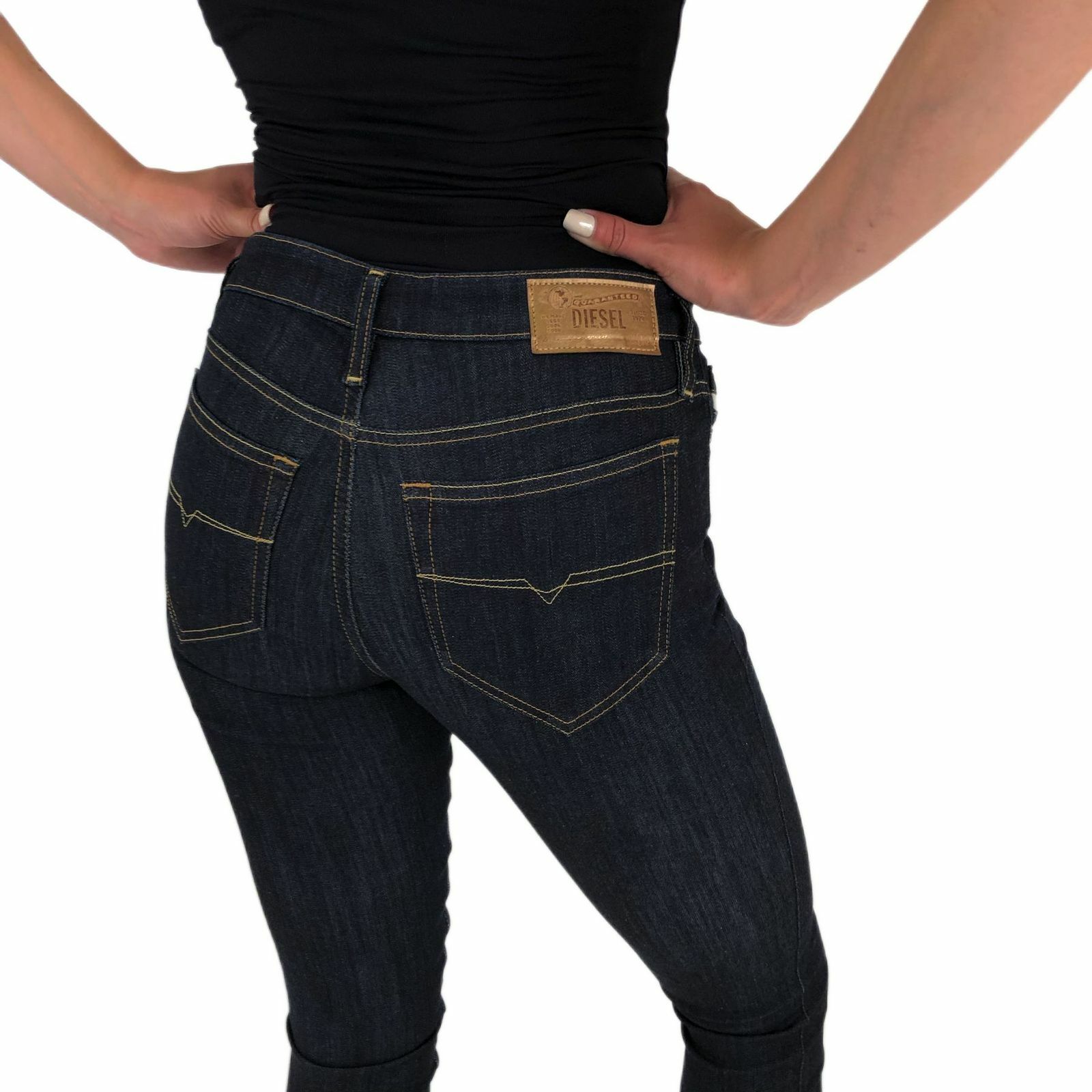 DIESEL Skinzee 0813C Donna W26/L32 Jeans Skinny Super Slim Blu In - Foto 11