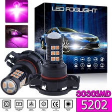 2x PS24W 5202 5201 Projector LED Fog DRL Driving Lights Bulbs Pink Purple 30-SMD