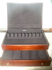 Wood Silverware Flatware Case Chest Box Cloth Anti Tarnish
