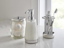 NEW MATCHING BATH SET SOAP DISPENSER, TOOTHBRUSH HOLDER  Jar W/LID       
