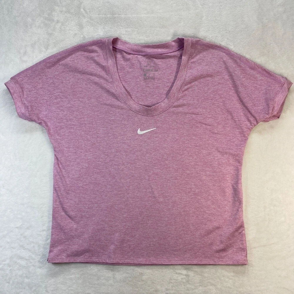 Nike Dri-FIT Loose Fit Top center swoosh Athletic T-Shirt Activewear Size S