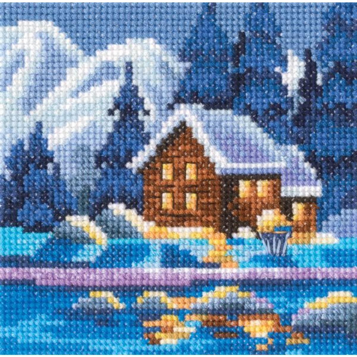 RTO counted cross stitch kit ""Winter Colours"", 11x11cm, DIY