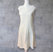 Theory Womens Medium White Sleeveless Sheath Dress Stretch Fit Flare
