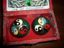 Vintage Chinese BAODING BALLS - yin yang - Ancient City Health Ball Factory