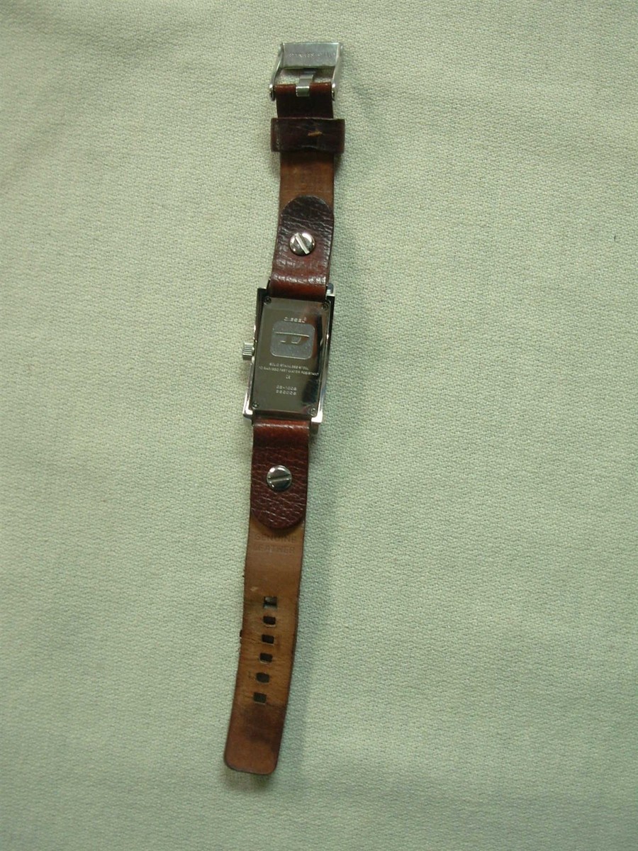 Watch Band Diesel DZ1008 Brown Leather Strap 16mm Original