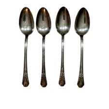 Wm Rogers Mfg Co Original 1940 Avalon Cabin Silverplate Teaspoons 6 1/8 Set of 4