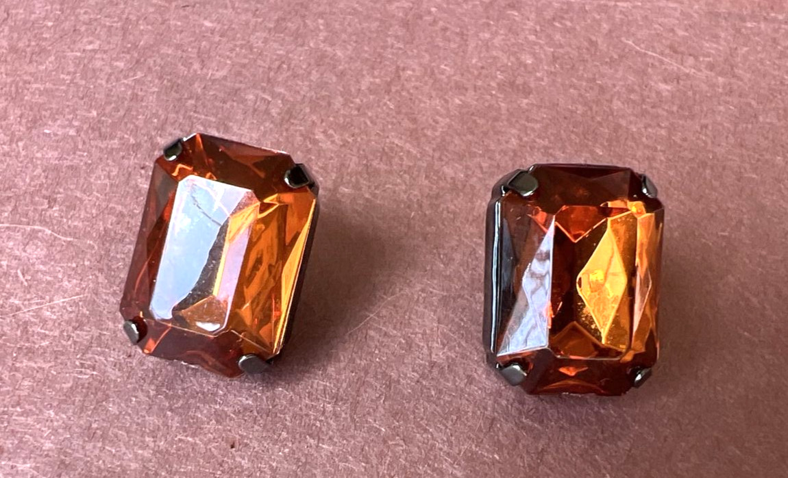 Vintage Joan Rivers Rectangular Faceted Topaz Col… - image 4