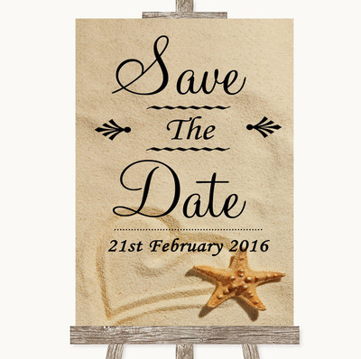 Personalisiertes Hochzeitsschild Sandstrand Save The Date