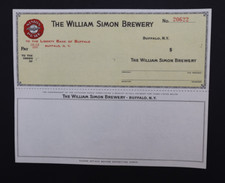 William Simon Brewery Liberty Bank Buffalo NY Blank Check