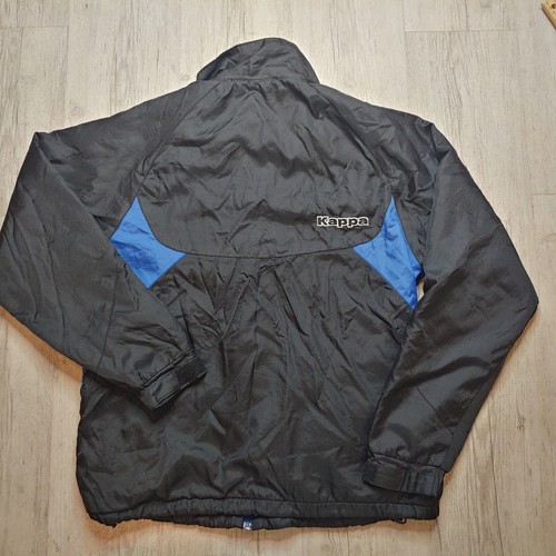 Y2K Kappa Vintage Men's Windbreaker Jacket Size S Full Zip Black & Blue - Picture 2 of 13