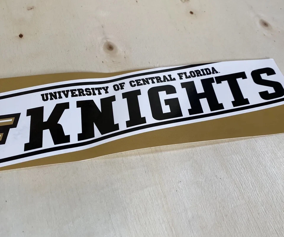 Calcomanía adhesiva de parachoques con logotipo de Golden Knights negra y dorada de UCF Central Florida Foto 2 de 4